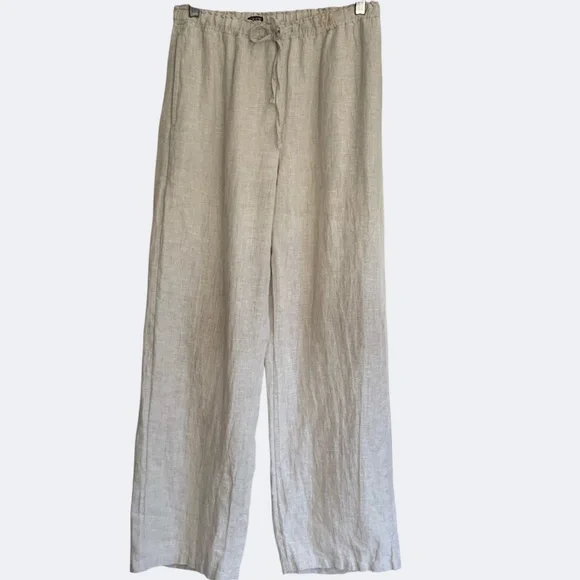 J Crew Soleil Linen Pull On Drawstring Waist Pant Flax SZ XS - Picture 5 of 14